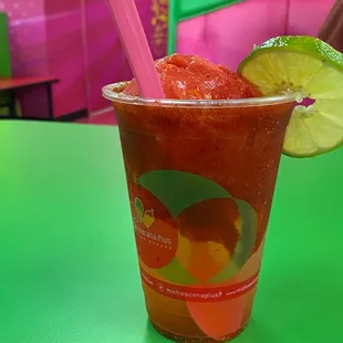 Nieve flotante with chamoy.  Crack in a cup.