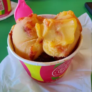 Mango Chamoy and Watermelon on the bottom