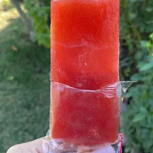 a hand holding a watermelon