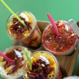 a variety of drinks