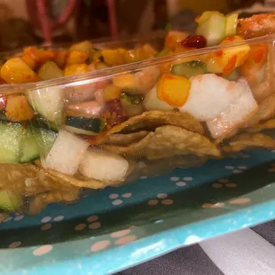 Tostilocos but they must&apos;ve been out of Valentina and chamoy?