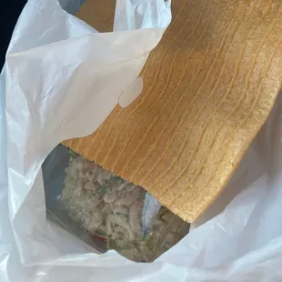 Really disappointed with this chicharrón to go  Very unsanitary and unprofessional.