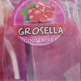 the label in the display case for the Paletas I ordered.