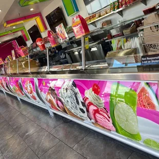 ows the ice cream counter