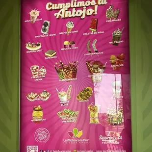 ows the menu
