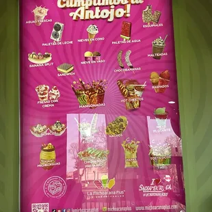 ows the menu