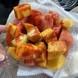 Fruit with chamoy