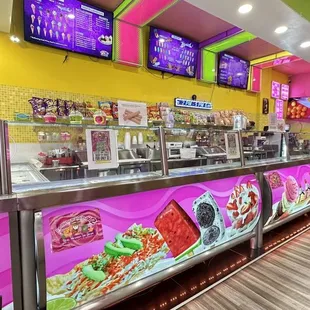 Clean counter, fun place.