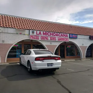 front of shop