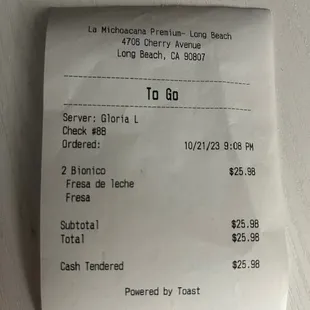 $26! for a large Bionico