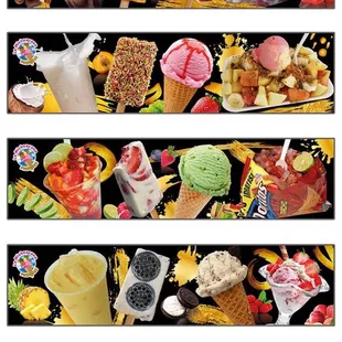 a variety of desserts