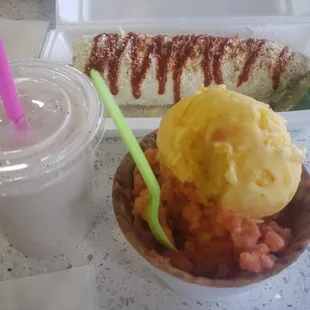 Elote, Horchata and a bowl of heaven!