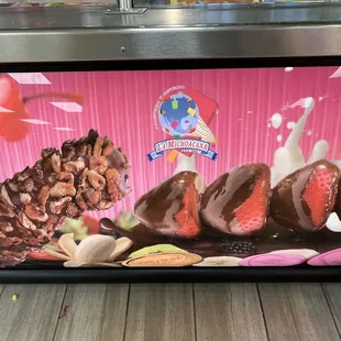 a chocolate covered ice cream bar