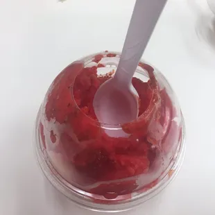 Watermelon with chamoy and chili powder is great