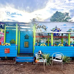 a brightly colored restaurant