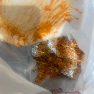 a piece of food in a wrapper