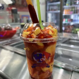 Mangoneada mediana ($8.89) with mango bits (add $1)