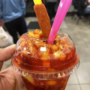 My mangonada ice cream + mango with extra chamoy. BOMB