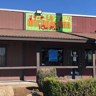the front of the restaurant