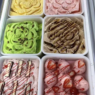 a variety of ice creams