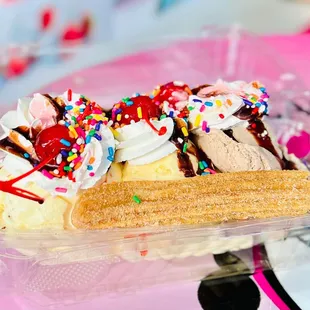 ice cream sundae with sprinkles