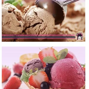 a variety of ice creams