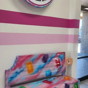 Ice cream bench and signage