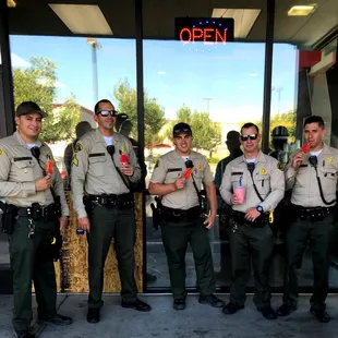 Our police officers enjoy our paletas and aguas frescas too!!