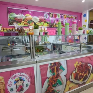 Front counter and chips behind counter