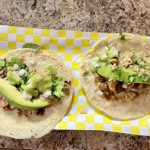 Grilled Chicken Tacos with Avocado and veges from The bar