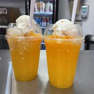 Raspado with mango and ice cream