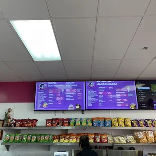 menus on the wall