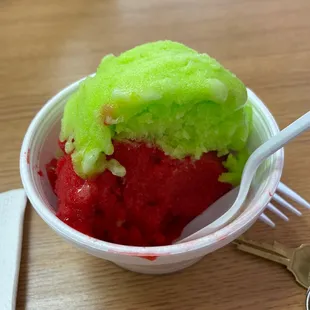 Limon and watermelon ice cream