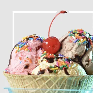 three scoops of ice cream