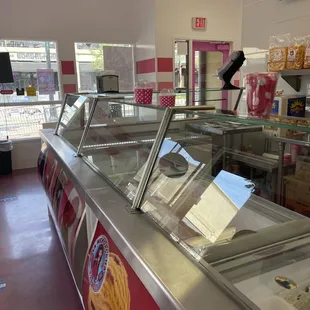 the inside of a deli