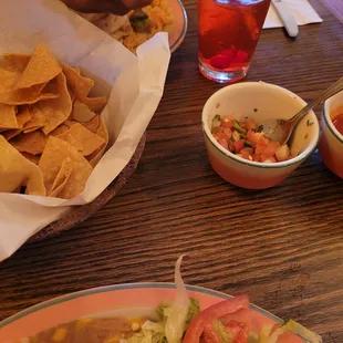 Yay for complimentary chips and salsas