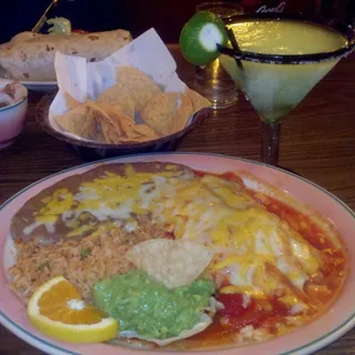 Crab and Shrimp Enchiladas Plate