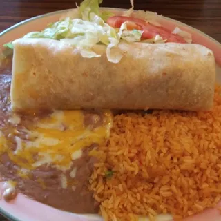 Child's Bean Burrito with Rice and Beans