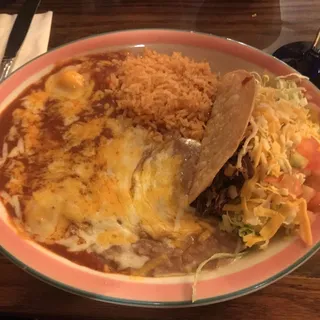 Child's Shredded Beef Taco with Rice and Beans
