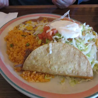 12. Two Tacos, Rice and Beans