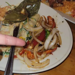 WHY THE ONIONS AND BELL PEPPERS WITH DELICIOUS ENCHILADAS ‍