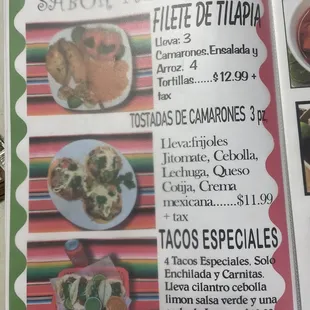 menu