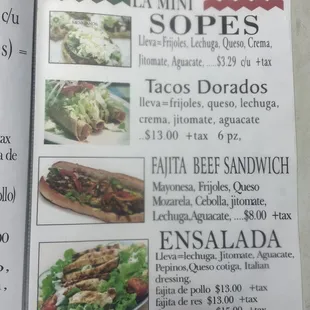 menu