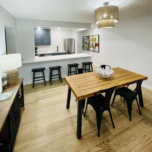 Enjoy your dining at the table or pull up to the bar