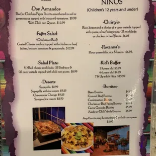 SALADS, KIDS, DESSERTS