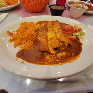 Beef enchiladas meal