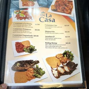 a menu for a mexican restaurant