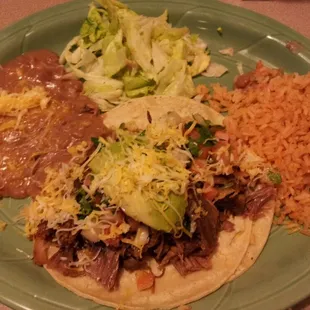 Taco carnitas lunch plate!!!