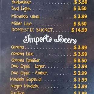 Domestic and import beers available too.