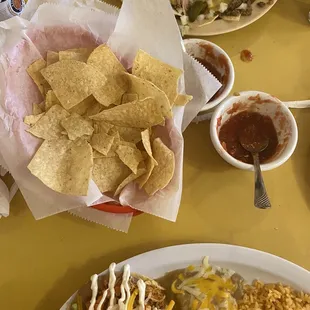 Chips and salsa, spicy but soooo good!